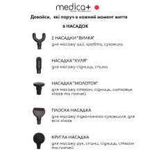 Перкуссионный массажер для тела и мышц MEDICA+ MassHand Pro 4.0 Black (Japan)