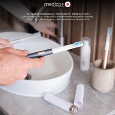 Отбеливающая звуковая зубная щетка MEDICA+ Lux 10ХN Aluminum Portable Grey (Japan)