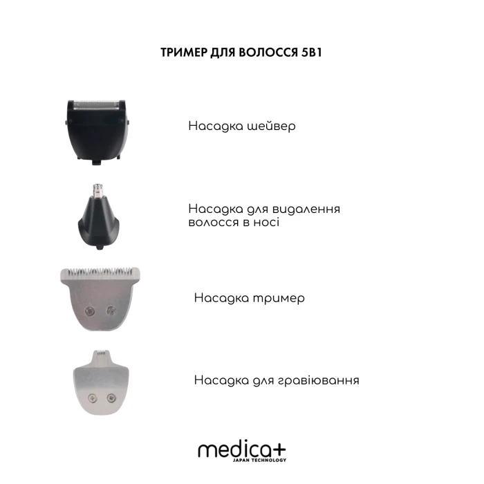 Машинка для стрижки волосся 5в1 MEDICA+ HairCut 5х (Japan)