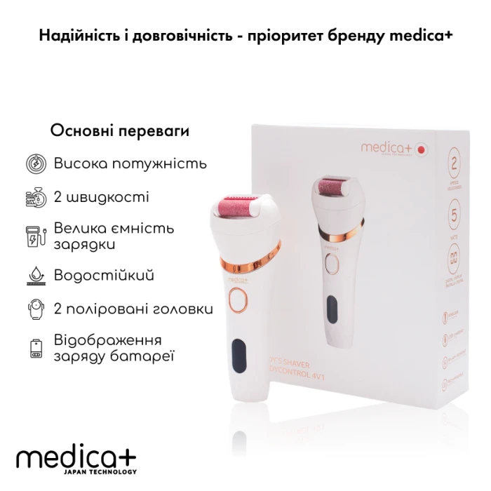Набор Электрическая роликовая пилка-пемза 4в1 Medica+ BodyControl 4v1 + Триммер Электростанок 5в1 Medica+ G-Trimmer 5v1
