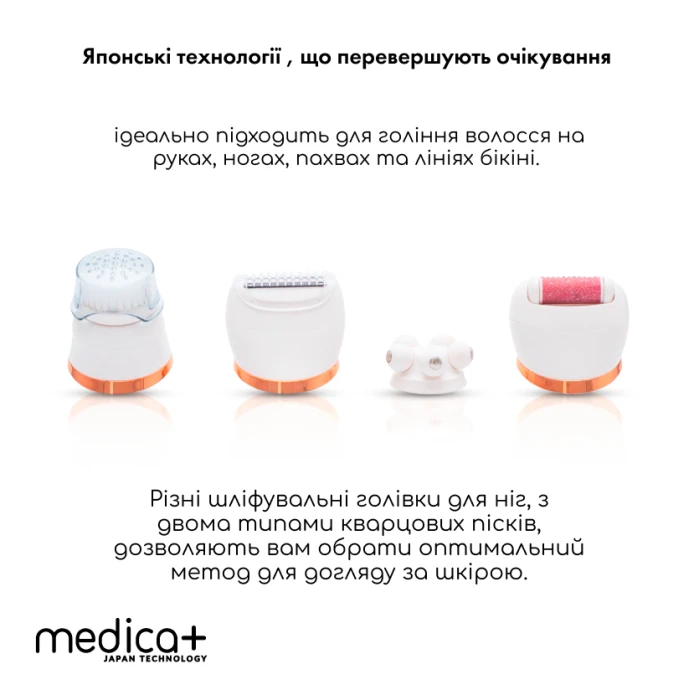Набор Электрическая роликовая пилка-пемза 4в1 Medica+ BodyControl 4v1 + Триммер Электростанок 5в1 Medica+ G-Trimmer 5v1
