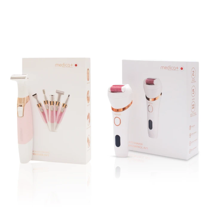 Набор Электрическая роликовая пилка-пемза 4в1 Medica+ BodyControl 4v1 + Триммер Электростанок 5в1 Medica+ G-Trimmer 5v1