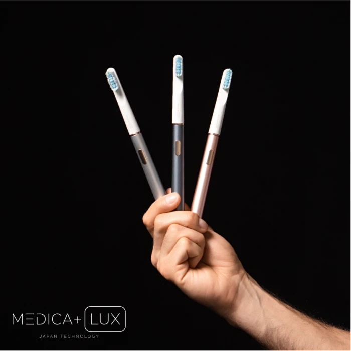 Отбеливающая звуковая зубная щетка MEDICA+ Lux 10ХN Aluminum Portable Rose Gold (Japan)