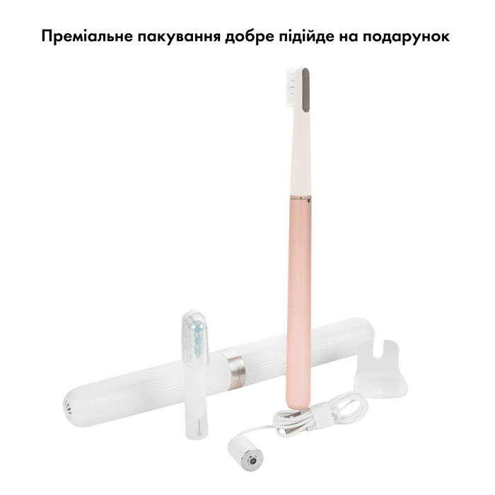 Отбеливающая звуковая зубная щетка MEDICA+ Lux 10ХN Aluminum Portable Rose Gold (Japan)