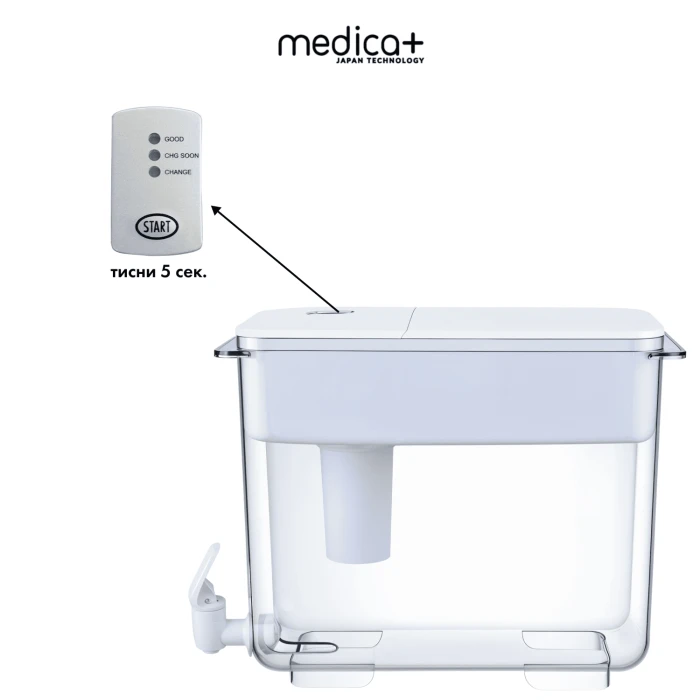 Фильтр для воды с дозатором MEDICA+ 7 литров (White) (Japan)