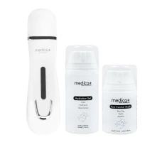 Ультразвуковой скраббер для кожи лица Vibroskin 5.0 + Гидратирующий гель Hydration Gel + Разуживающая маска для лица Pore Control Mask MEDICA+ (Japan)