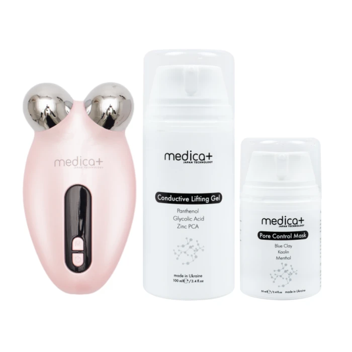 Набір Мікрострумовий ліфтинг Skin Lifting 6.0 pink + Струмопровідний гель Conductive Lifting Gel + Порозвужувальна маска для обличчя Pore Control Mask (Japan)