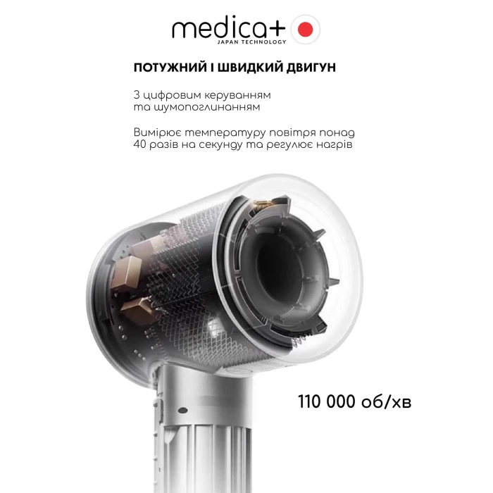 Професійний фен для волосся Hair Pro з 5 насадками та кейсом Silver