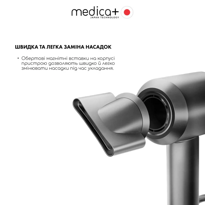 Професійний фен для волосся Hair Pro з 5 насадками та кейсом Silver