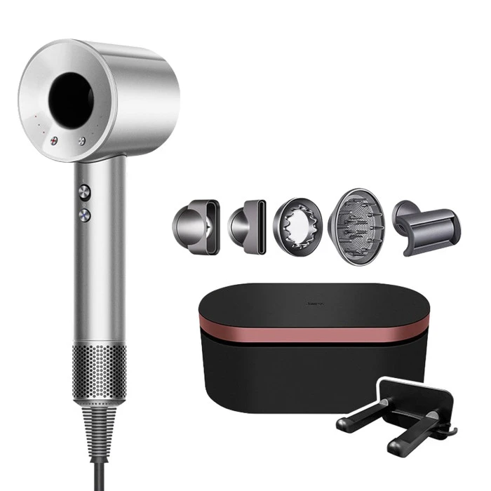 Професійний фен для волосся Hair Pro з 5 насадками та кейсом Silver
