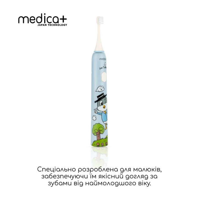 Звуковая зубная щетка Medica+ KidsBrush 7.0 Blue + Насадки (4 шт)
