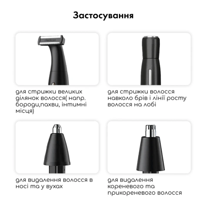 Триммер Электростанок 4в1 MEDICA+ Trimmer 8.0 + Насадки (2 шт) (Japan)