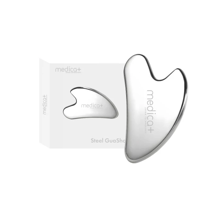 Сталевий скребок гуаша для моделювання овалу обличчя MEDICA+ Steel GuaSha