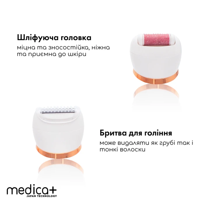 Набор Электрическая роликовая пилка-пемза 4в1 MEDICA+ BodyControl 4v1 + Интенсивный крем для пяток от трещин и сухости (Japan)