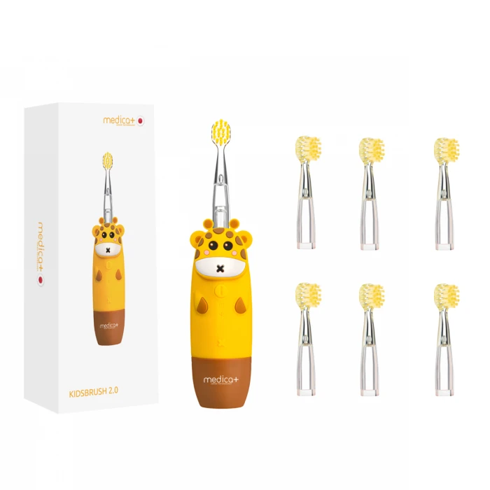 Детская зубная щетка MEDICA+ KidsBrush 2.0 Yellow + Насадки (6 шт) (Japan)