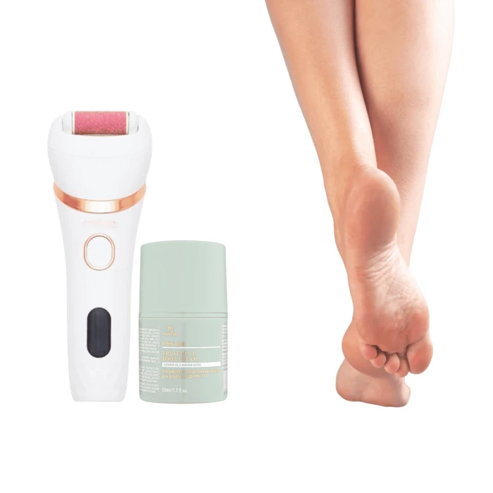 Набор Электрическая роликовая пилка-пемза 4в1 MEDICA+ BodyControl 4v1 + Интенсивный крем для пяток от трещин и сухости (Japan)