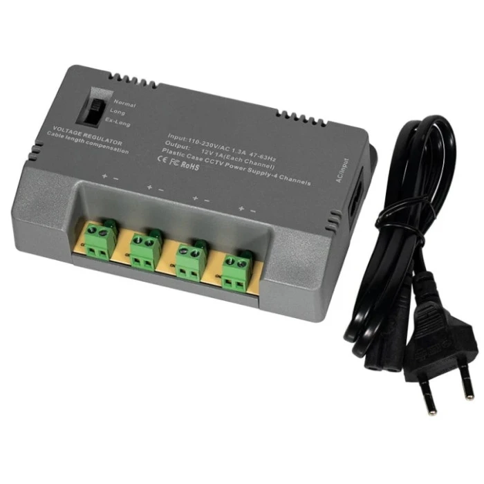 Блок живлення Kraft KRF-1204B (4CH) 60W, 4 канали, 12V/1A на 1 канал