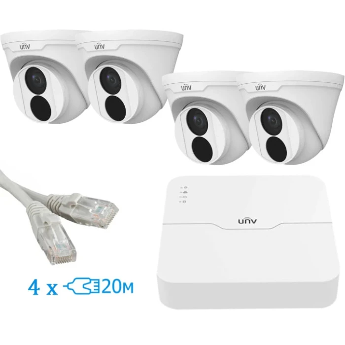 Комплект відеоспостереження Uniview IP 4TURRET