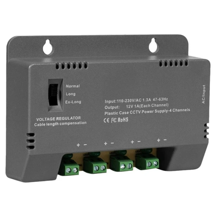 Блок живлення Kraft KRF-1204B (4CH) 60W, 4 канали, 12V/1A на 1 канал