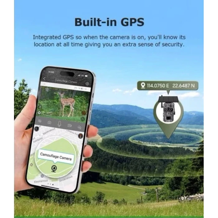 Фотопастка Sectec ST-CH808 GPS (7800mAh, сонячна панель)