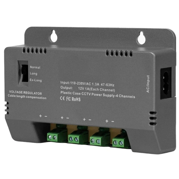 Блок живлення Kraft KRF-1204B (4CH) 60W, 4 канали, 12V/1A на 1 канал