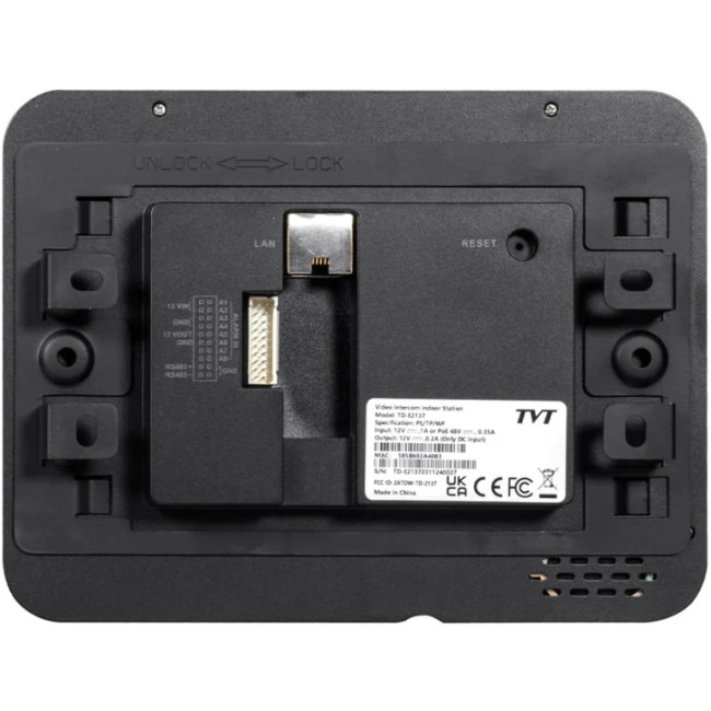 IP видеодомофон TVT TD-E2137-PE/TP/WF Black (82-00404)