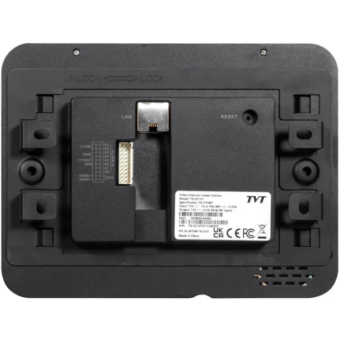 IP видеодомофон TVT TD-E2137-PE/TP/WF Black (82-00404)