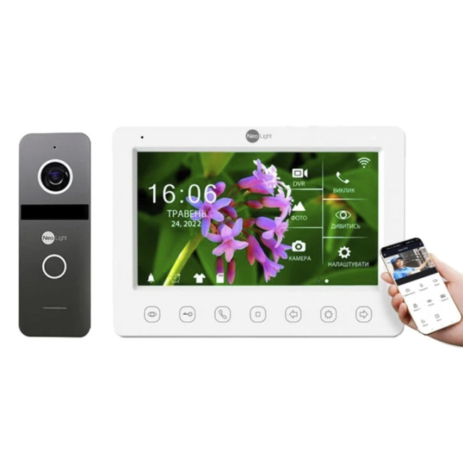 Комплект видеодомофона Neolight NeoKIT HD WiFi Graphite