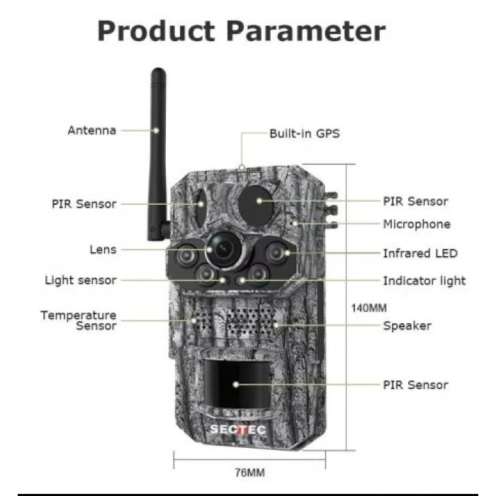 Фотопастка Sectec ST-HC808 (7800mAh, сонячна панель)