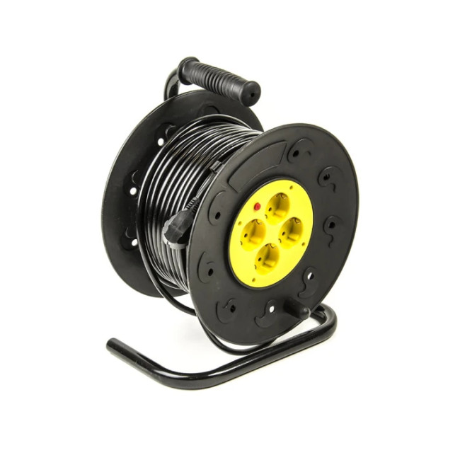 Удлинитель на катушке PowerPlant 20 м, 3x1.5мм2, 10А, 4 розетки, морозостойкий (JY-2002/20) PowerPlant 8944