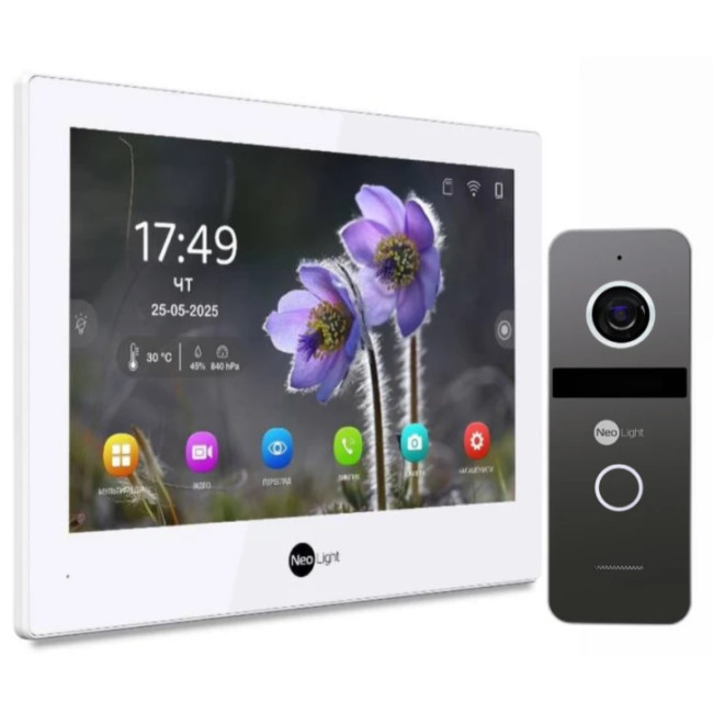 Комплект видеодомофона Neolight Alpha Hybrid IP Kit (Alpha Hybrid + Solo IP + РоЕ адаптер) Graphite