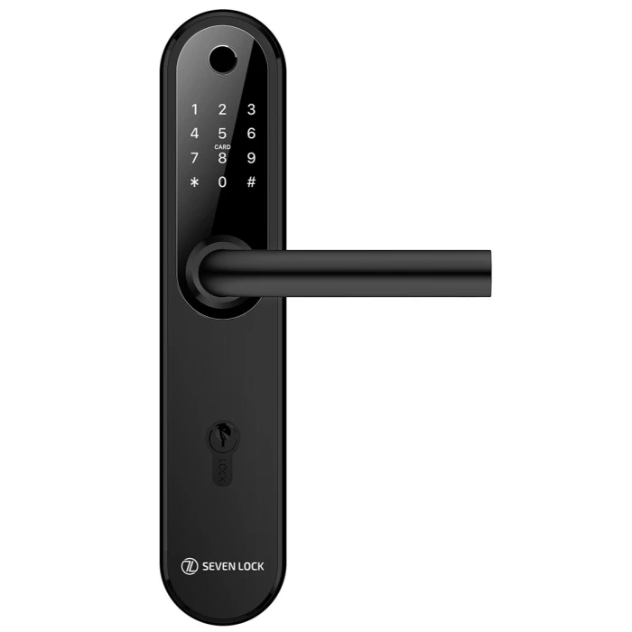 Розумний біометричний замок SEVEN LOCK SL-7768BF (85мм) Black