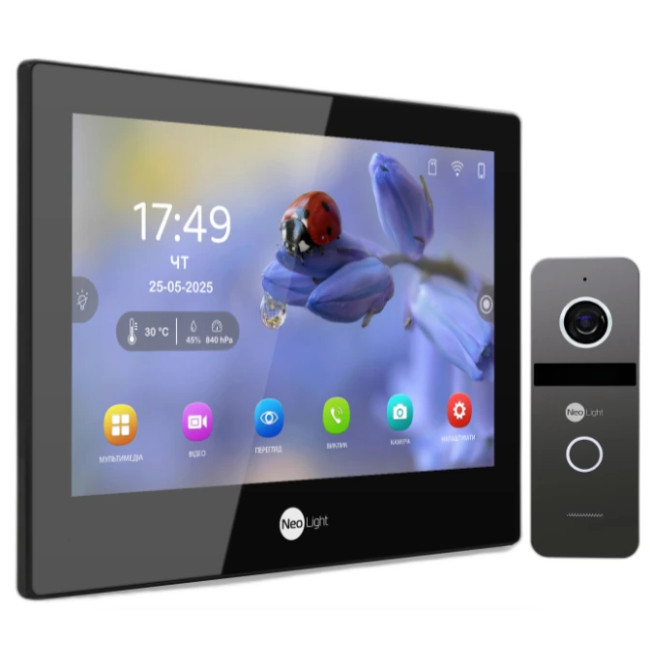 Комплект відеодомофону Neolight Alpha Hybrid HD Kit (Alpha Hybrid + Solo FHD) B/Graphite