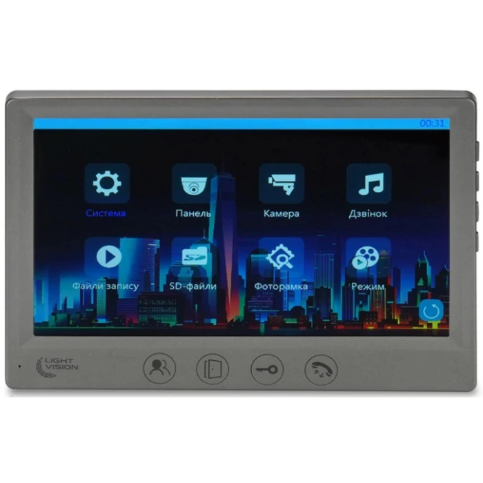 Видеодомофон Light Vision 7″AMSTERDAM FHD Grey (82-00237)