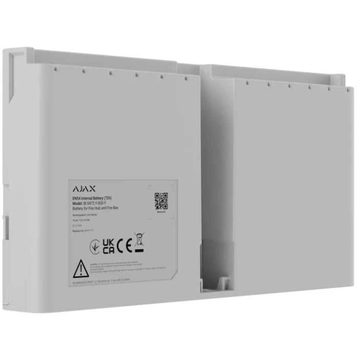 Перезаряженная Li-ion батарея для установки в EN54 Fire Hub или EN54 Fire ReX Ajax EN54 Internal Battery (72h) White (127878.324.WH)