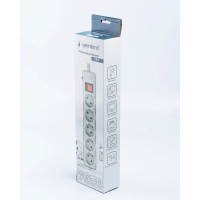 Сетевой фильтр Gembird серый, 3 м кабель, 5 розеток SPG5-G-10G-PRO Gembird 17568