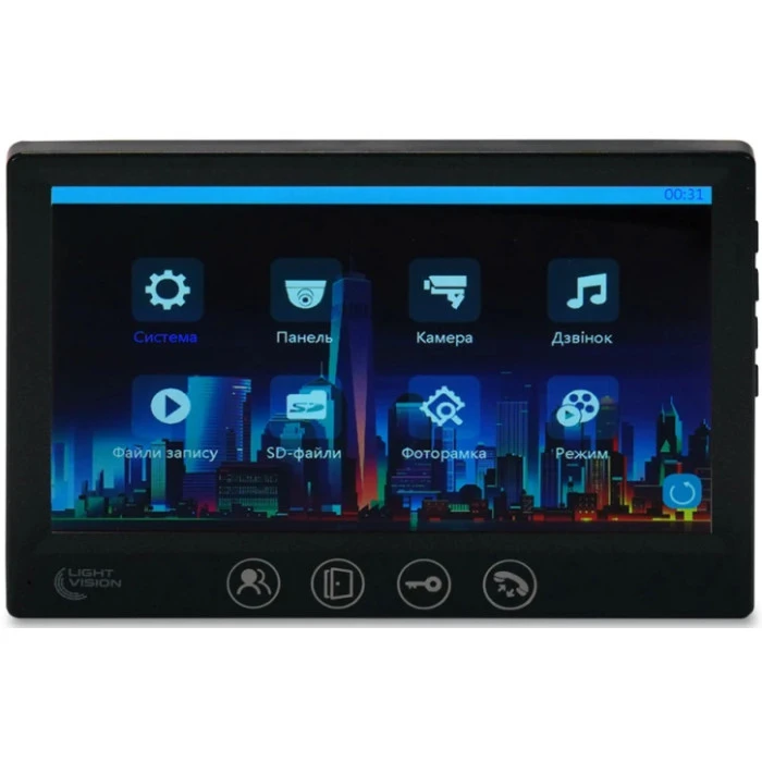 Відеодомофон Light Vision 7″AMSTERDAM FHD Black (82-00205)