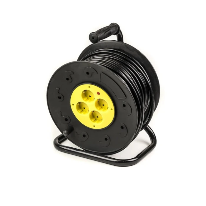 Удлинитель на катушке PowerPlant 50 м, 3x1.5мм2, 10А, 4 розетки (JY-2002/50) PowerPlant 8947
