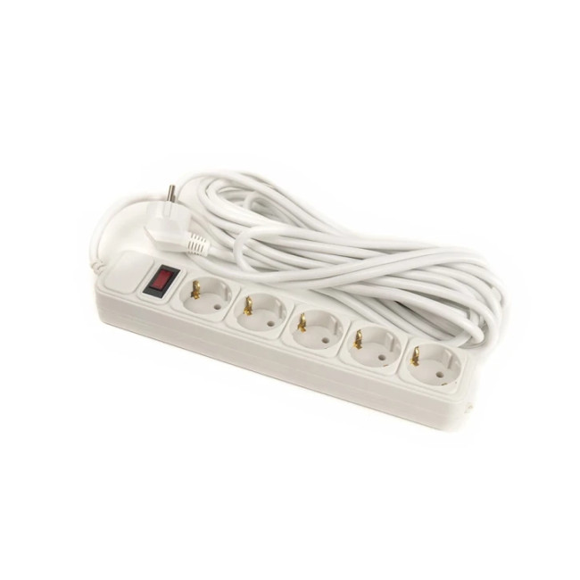 Сетевой фильтр PowerPlant 7 м, 3x1.5мм2, 10А, 5 розеток (JY-1056/7) PowerPlant 8956