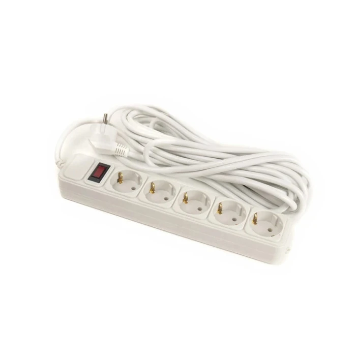 Сетевой фильтр PowerPlant 7 м, 3x1.5мм2, 10А, 5 розеток (JY-1056/7) PowerPlant 8956