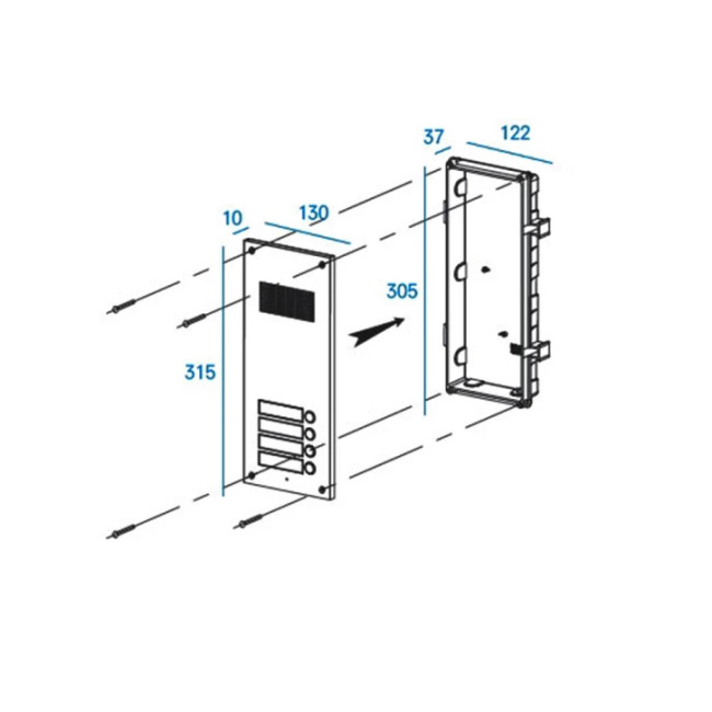Многоабонентская вызывная аудиопанель Commax DR-6UM Commax 7079