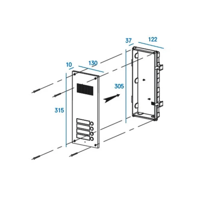 Многоабонентская вызывная аудиопанель Commax DR-6UM Commax 7079