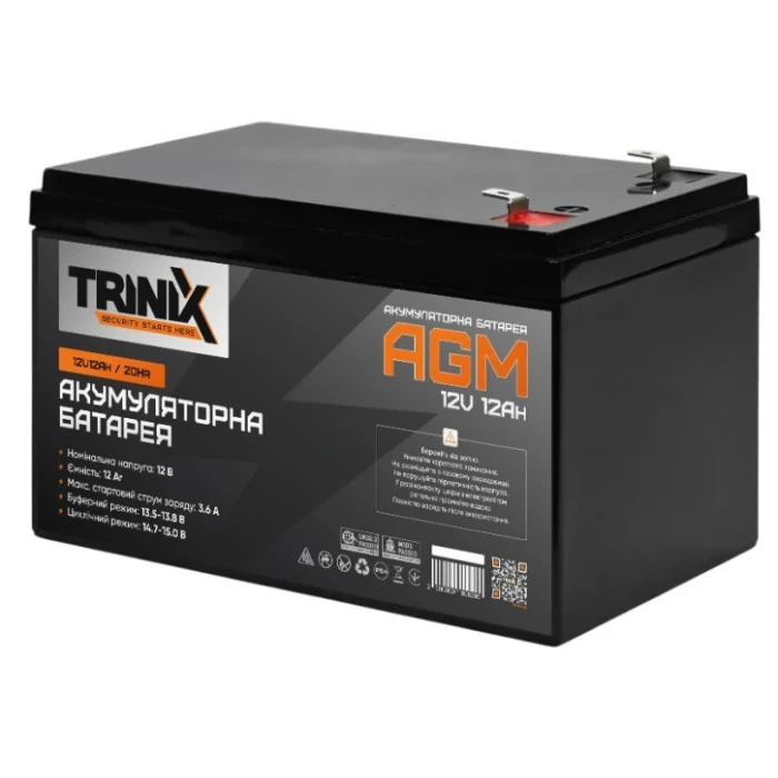 Аккумуляторная батарея TriniX 12V12Ah/20Hr AGM (44-00033)