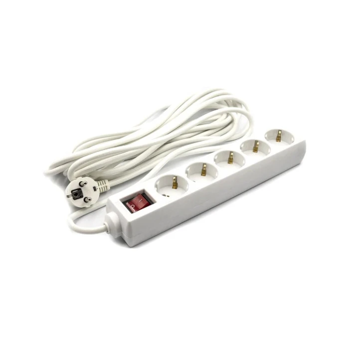 Сетевой фильтр PowerPlant 7 м, 3x1.0мм2, 8А, 5 розеток(JY-1052/7) PowerPlant 8949