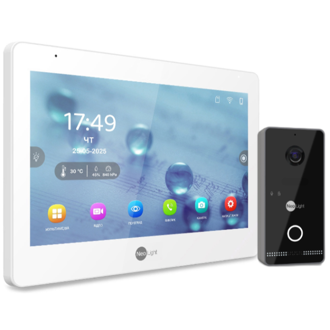 Комплект видеодомофона Neolight Mezzo Hybrid IPWO Kit (Mezzo Hybrid + Optima IPW) Black