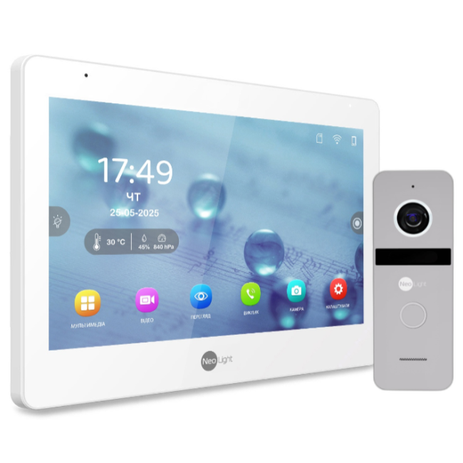 Комплект видеодомофона Neolight Mezzo Hybrid HD Kit (Mezzo Hybrid + Solo FHD) Silver
