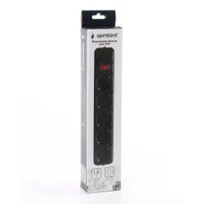 Сетевой фильтр Gembird черный, 1.8 м кабель для ИБП (UPS), 5 розеток SPG5-X-6B Gembird 17548