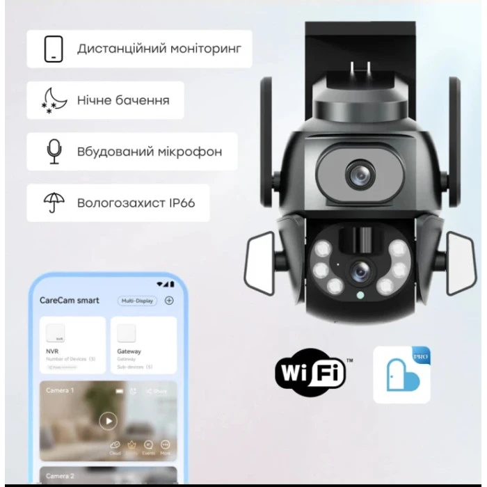 IP-видеокамера Light Vision VLC-9692WI10ZL 4Mp (2*2Mp) (75-00205)