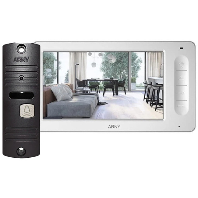 Комплект відеодомофону Arny AVD-7005 White/Dark brown