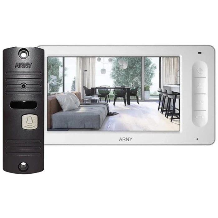 Комплект відеодомофону Arny AVD-7005 White/Dark brown